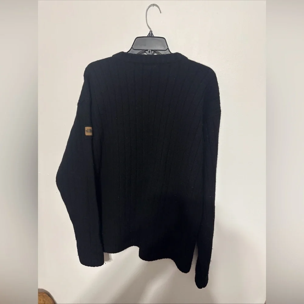 The North Face Men's Classic Black Crewneck 100% Wool Sweater